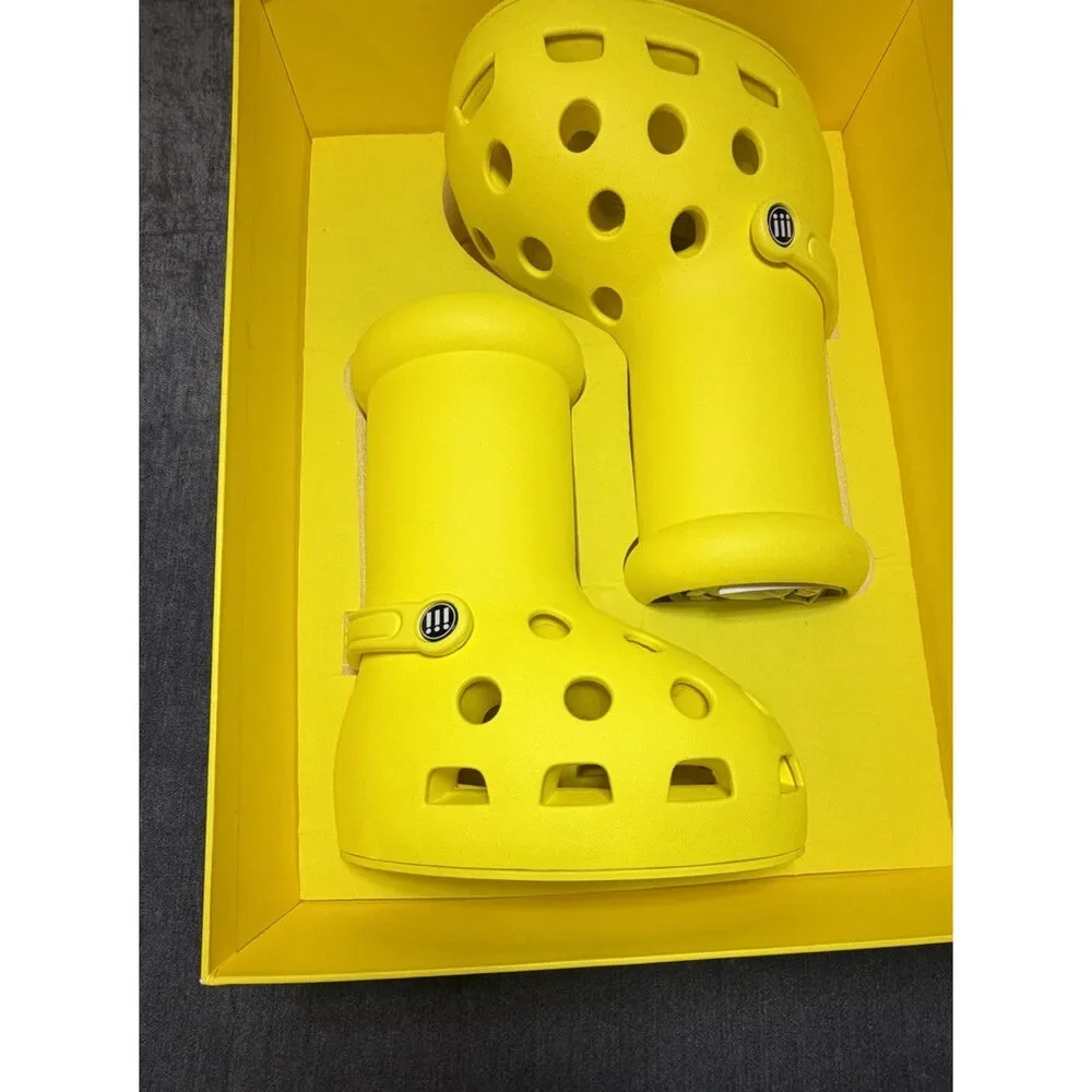 MSCHF X CROCS BIG YELLOW BOOTS CROCS SIZE 8 NEW WITH BOX